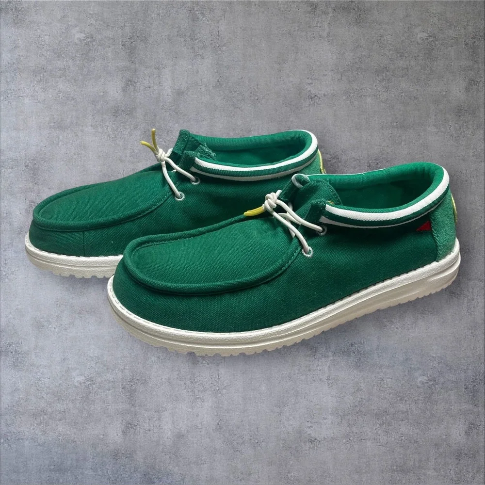 Hey Dude Wally Fairway Pine Green Mens 8 Loafers Casual Slip On Comfort Shoes